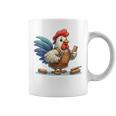 木彫りの鶏、かわいいデザイン コーヒーマグ