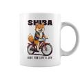 柴犬 いぬ イラスト 柴犬好き 犬好き 自転車 かわいい おもしろ レトロ Ride For Life's Joy 長袖tシャツ コーヒーマグ