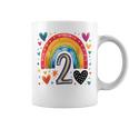 私はもう2歳 女の子のためのかわいいレインボーバースデーデザイン コーヒーマグ