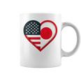 米国 アメリカ 日本 ハートフラッグ 二重国籍。 コーヒーマグ