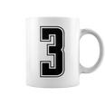 背番号 3 チーム短大スポーツ背番号付きユニフォーム コーヒーマグ