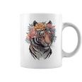 花柄 水彩 虎 花 王冠 虎好き コーヒーマグ