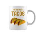 面白いタコス You Had Me At Tacos かわいい 愛らしいタコス フード コーヒーマグ