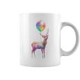 鹿 カラフル モチーフ 抽象 動物 プリント アート 鹿 コーヒーマグ