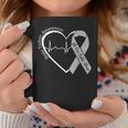Brain Tumor Awareness Heart Brain Cancer Gray Ribbon Support Coffee Mug Personalized Gifts