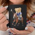 Cool Teddy Bear Playing Horse Polo Game Illustration Graphic コーヒーマグ 面白い贈り物