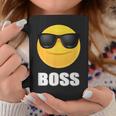 Girl & Boy Boss サングラス 顔文字シャツ クールな顔 コーヒーマグ 面白い贈り物
