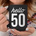 Hello 50 Birthday Bday 50歳の誕生日 50歳 コーヒーマグ 面白い贈り物
