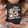 Just Married 25 Years Ago シルバーウェディング コーヒーマグ 面白い贈り物