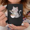 Kawaii Ramen Cat Neko Cute Anime Noodle Lover コーヒーマグ 面白い贈り物