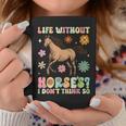 Life Without Horses グルーヴィーな乗馬 乗馬 コーヒーマグ 面白い贈り物