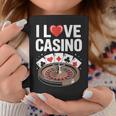I Love Casino Ruleta Poker Cartas Diversión Taza de café Regalos divertidos