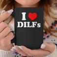 I Love Heart Dilfs Maduroexy Hombres Papás Me Gustaría In Mangas Taza de café Regalos divertidos