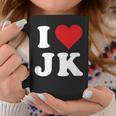 I Love Jk Initials I Heart JK First Last Name J K コーヒーマグ 面白い贈り物