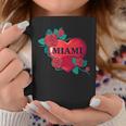 I Love Miami Miami Love Heart & Roses Illustration Graphic コーヒーマグ 面白い贈り物