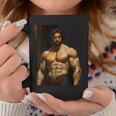 Muscle Man Bodybuilder Gay Daddy Classic Oil Paintingtyle コーヒーマグ 面白い贈り物