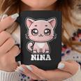 Nina かわいい猫 子猫デザイン 女の子 名前 ニーナ コーヒーマグ 面白い贈り物