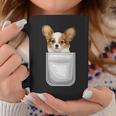 Papillon パピヨン 子犬 ポケットの中の犬 コーヒーマグ 面白い贈り物