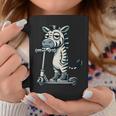 Patinete Grumpy Zebra Riding Cuello Taza de café Regalos divertidos