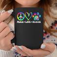 Peace Love Rescue Dog Paws Tie Dye Rainbow Animals Coffee Mug Unique Gifts