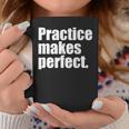 Practice Makes Perfect 継続は力なり 英語 文字入り 格言 黒 他カラー メンズ レディース コーヒーマグ 面白い贈り物