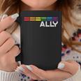 Proud Ally Bars Equality Lgbtq Rainbow Flag Gay Pride Ally コーヒーマグ 面白い贈り物