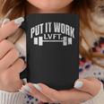 Put It Work Lvft ジム ボディービル ボディービルダー リフティング グランジ コーヒーマグ 面白い贈り物