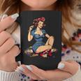 Retro Patriotic Pin-Upintage Usa Flag American Beauty Girl コーヒーマグ 面白い贈り物