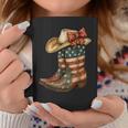 Retro Western Cowboy Boots Cowgirl American Flag 4Th Of July Coffee Mug Personalized Gifts