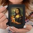おもしろビールモナリザ絵画アートママパパ。 コーヒーマグ 面白い贈り物
