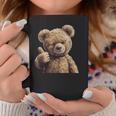 かっこいいテディベア 親指付き コーヒーマグ 面白い贈り物