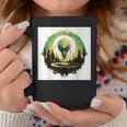 かわいいグリーンエイリアンヘッドufoスペースフェイス コーヒーマグ 面白い贈り物