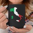 アウトライン イタリア 赤 白 緑 ストライプ 地図 コーヒーマグ 面白い贈り物