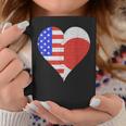 アメリカ日本国旗ハート コーヒーマグ 面白い贈り物