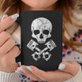 オートバイのホットロッドスカルとクロスボーンピストン コーヒーマグ 面白い贈り物