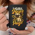 ガールズパグ犬愛好家 This Girl Loves Pugs コーヒーマグ 面白い贈り物