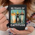 キャティチュード55歳 55歳の誕生日 猫好き 55歳 コーヒーマグ 面白い贈り物