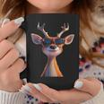サングラスの角を持つ雄鹿狩猟鹿トナカイ赤鹿 コーヒーマグ 面白い贈り物