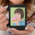 ドーナツショップ ポップアート ポートレート ロジックロックスター キュート ドーナツ ガールフレンド ドーナツ コーヒーマグ 面白い贈り物