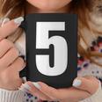 ナンバーファイブ 数字 5 プレーン 白 数字 コーヒーマグ 面白い贈り物