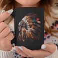 ネイティブアメリカン インディアン ヘッドドレス グラフィック メンズ レディース コーヒーマグ 面白い贈り物