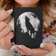 ハウリングウルフ 月光 森 シルエット 荒野 コーヒーマグ 面白い贈り物