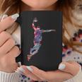 バスケットボール 選手 スラム ダンク 赤 フラクタル 抽象芸術 スポーツ コーヒーマグ 面白い贈り物