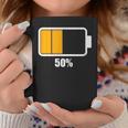 バッテリーハーフ残量50 バッテリーデッドtシャツ バッテリー残量が少ない コーヒーマグ 面白い贈り物