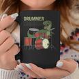ファニー ドラマーサウルスレックス 恐竜ドラマー ギフト 恐竜ドラム コーヒーマグ 面白い贈り物