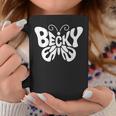 ベッキーバタフライ パーソナライズされたかわいい名前ワードアート コーヒーマグ 面白い贈り物