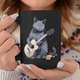 ミュージシャン ロシアンブルー猫 ギタリスト 猫とギター コーヒーマグ 面白い贈り物