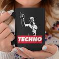 レイバー、Dj、ハードテクノパーティー、フェスティバルのためのテクノバイキング コーヒーマグ 面白い贈り物