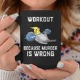 ワークアウト Because Murder Is Wrong 面白いオウム オカメインコ 鳥 コーヒーマグ 面白い贈り物