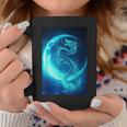 三日月のドラゴン ブルーギャラクシー天文学 アート コーヒーマグ 面白い贈り物